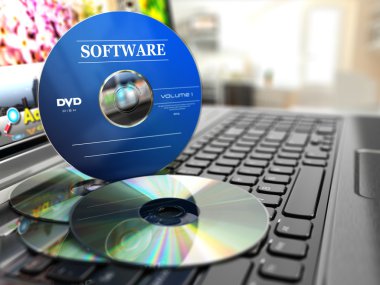 laptop klavye yazılım CD'si. Kompakt diskler.