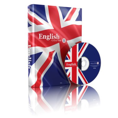 İngilizce kitap ulusal bayrak kapak ve cd.