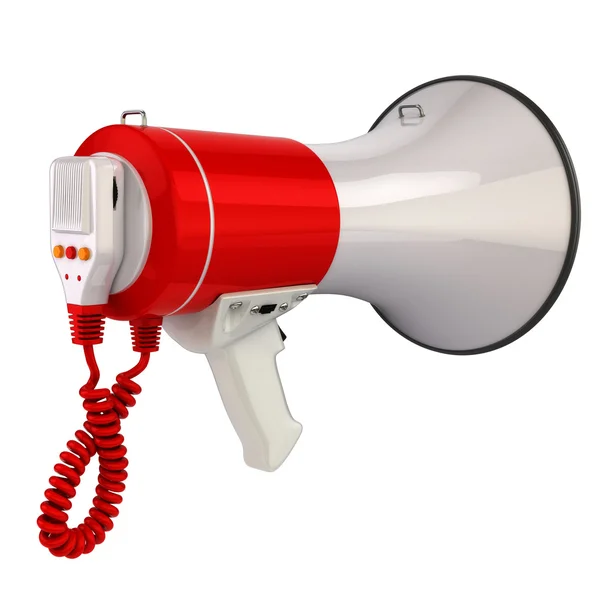 Megafone ou alto-falante isolado em branco . — Fotografia de Stock