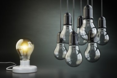 Fikir ya da liderlik kavramı. Grup kesimine siyah bac üzerinde