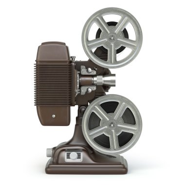 Beyaz izole vintage film film projektör.