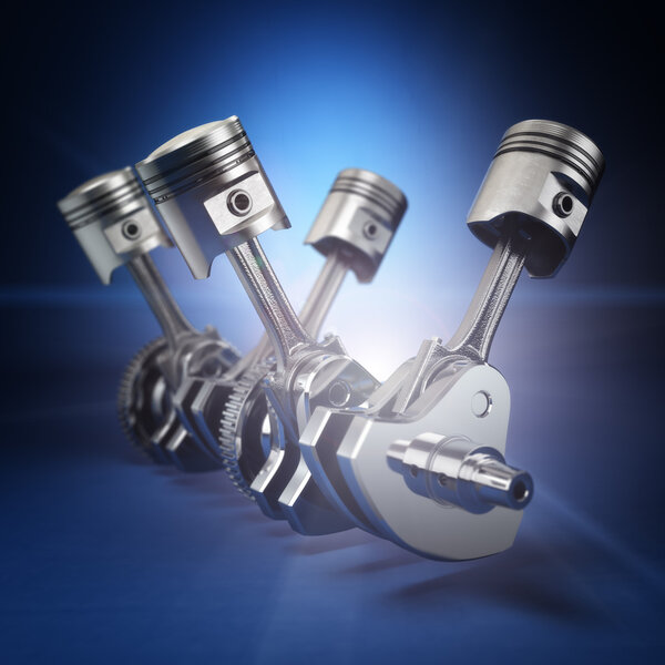 V4 двигатель поршни и винтик на черном фоне
.