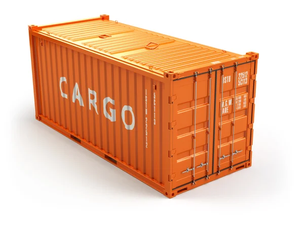 Cargo shipping container isolated on white. Delivery. — ストック写真