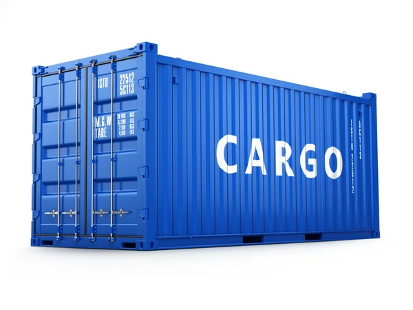 Cargo shipping container isolated on white. Delivery. — ストック写真