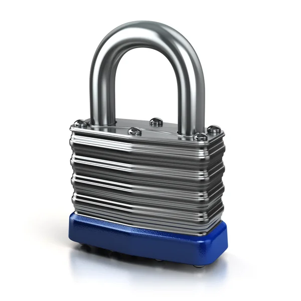 Steel lock or padlock isolated on white background. — Stock Photo, Image