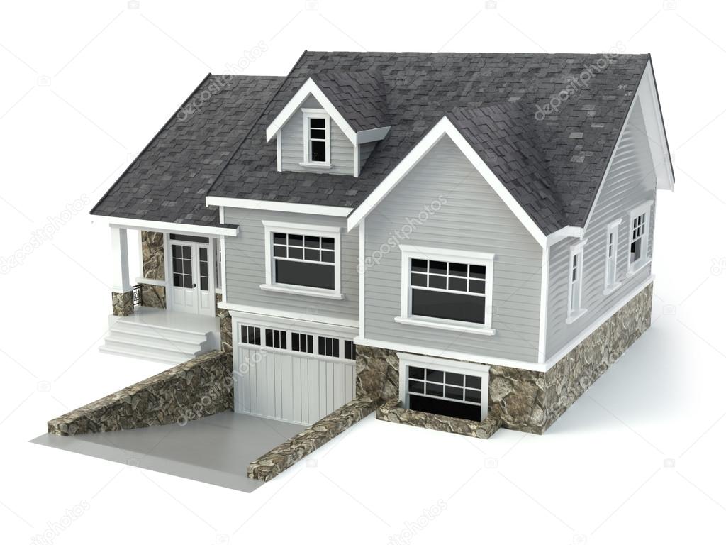 House isolated on white. Real estate concept.