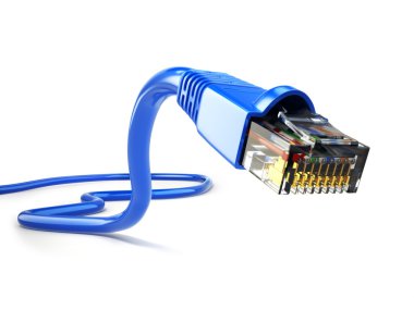 LAN ağ bağlantı Ethernet Rj45 kablosu.