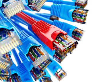 LAN ağ bağlantı Ethernet Rj45 kabloları. Sağlayıcı seçeneği