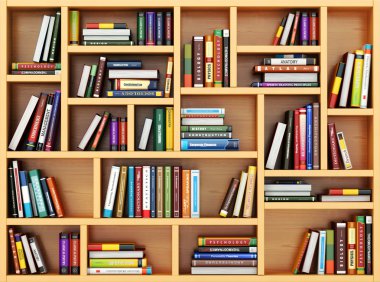 Eğitim kavramı. Bppks ve ders kitaplarında Doğum bookshelf.