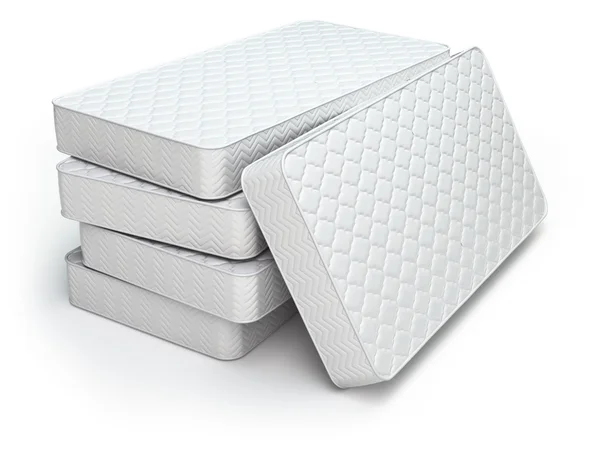 White mattress isolated on white — Stock Photo, Image