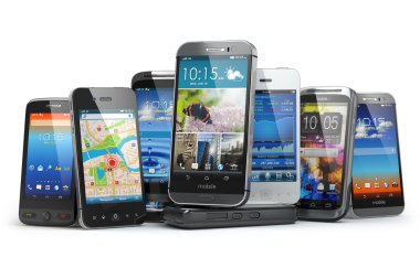 Cep telefonu seçin. Satır farklı Smartphones.