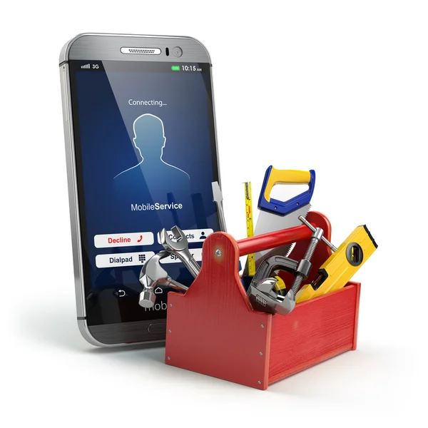 Handy-Service-Konzept. Online-Unterstützung. Smartphone mit t — Stockfoto
