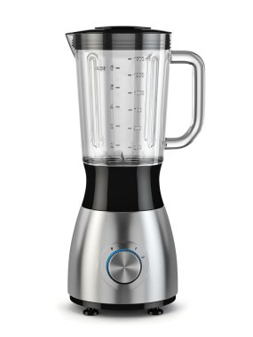 Elektrik blender. Mutfak aletleri, üzerinde beyaz izole ekipman