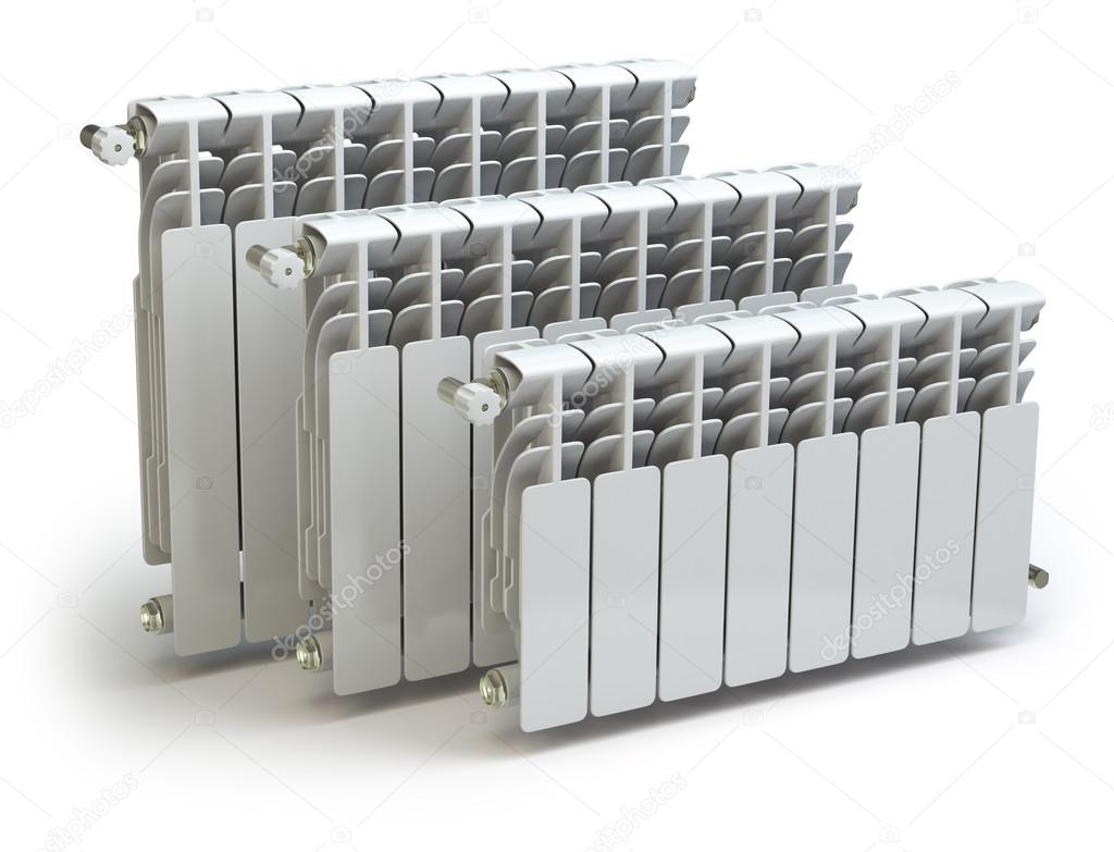 Heating radiators isolated on white