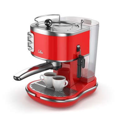 beyaz izole bardak kahve makinesi