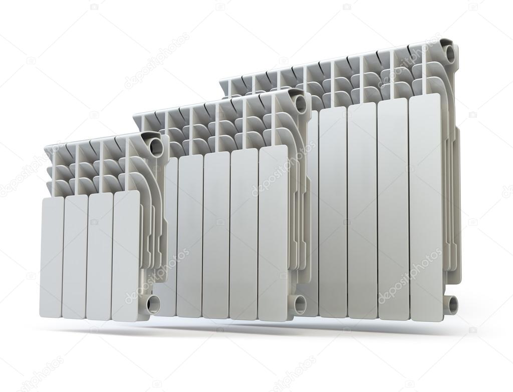 Heating radiators isolated on white background.