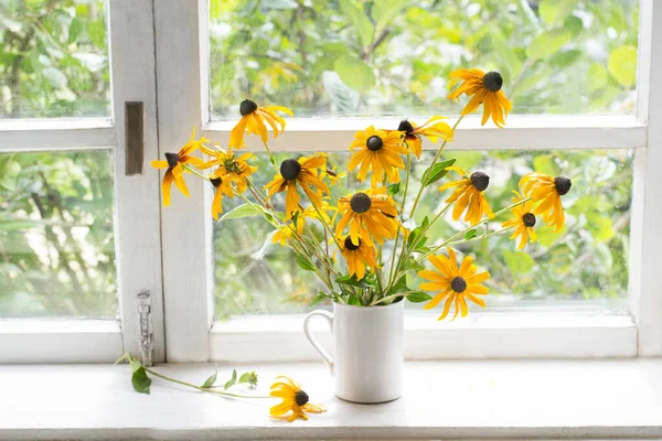 Bouquet Yellow Rudbeckia — Stock Photo, Image