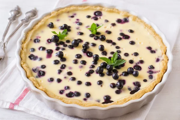 Blueberry Pie Houten Tafel Stockfoto