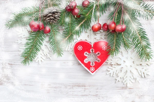 Christmas decoration with heart — Stock Photo, Image