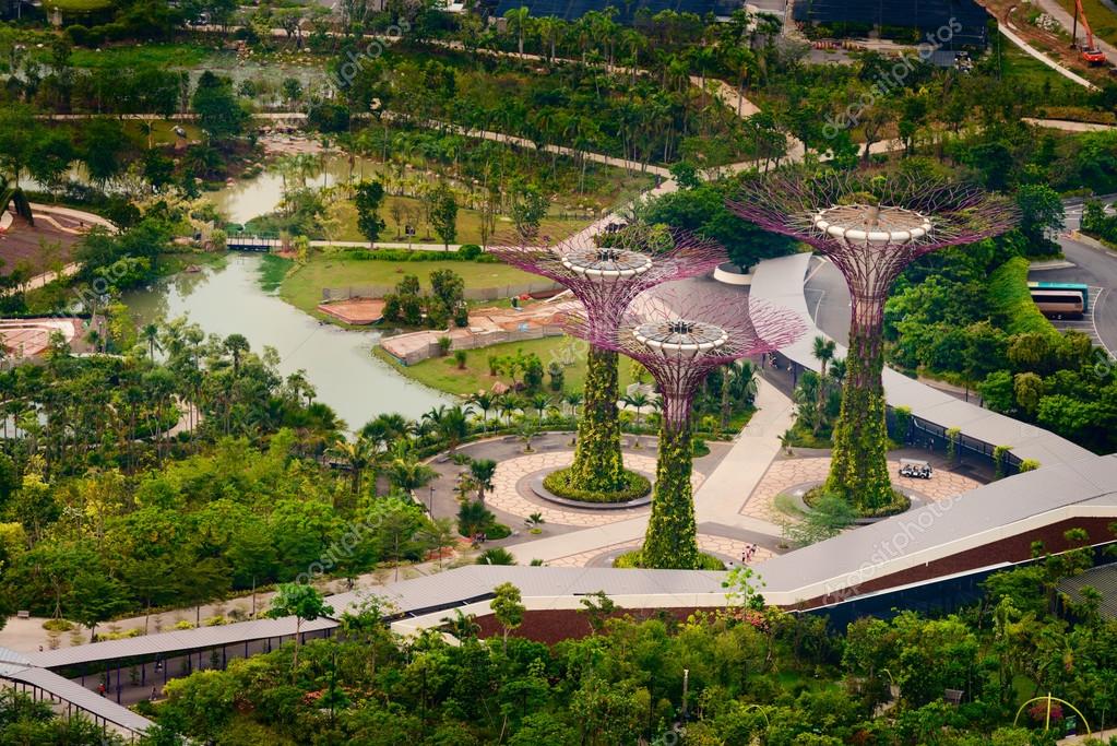 Super trees in Singapore, at the botanical gardens by the bay. Stock