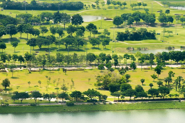 Elevated View of a Lush, Green Golf Course — стокове фото