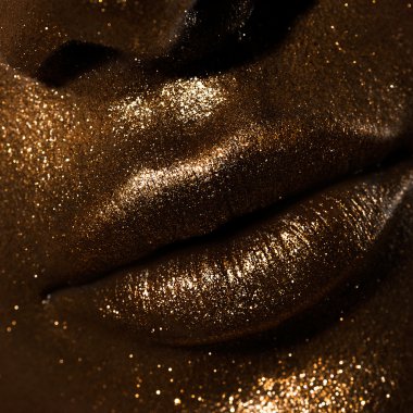 kadın dudakları glitter ve spangle (sığ Dof ile)