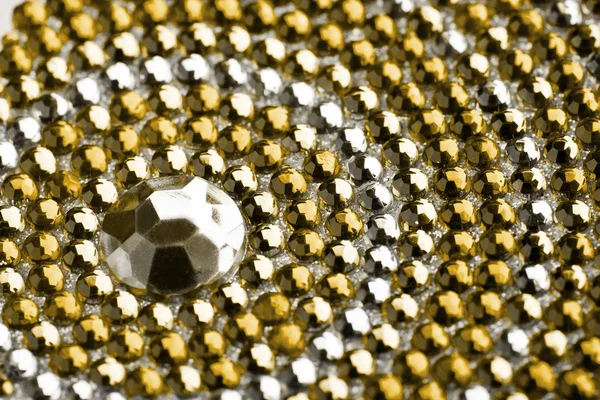 Yellow and silver texture with crystals — Stock Photo, Image