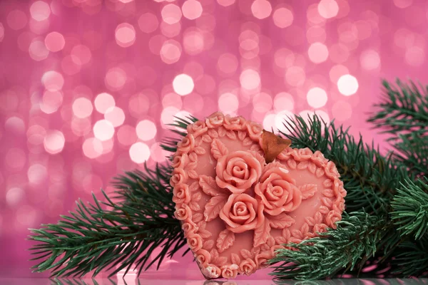 Kerstdecoratie op sparkles achtergrond — Stockfoto