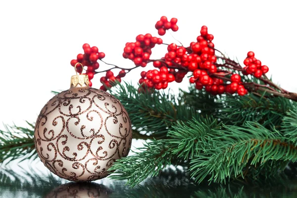 Christmas decoration with european holly — Stock Photo, Image