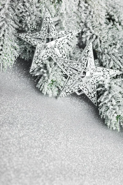 Ramo dell'albero di Natale con stelle — Foto Stock