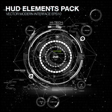 Dış uzaya. Infographic elemanları, fütüristik UI