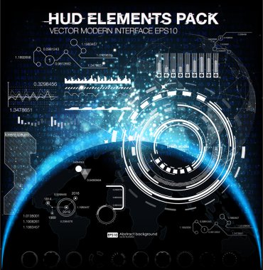 Dış uzaya. Infographic elemanları, fütüristik UI