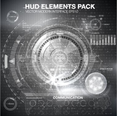 Dış uzaya. Infographic elemanları, fütüristik UI