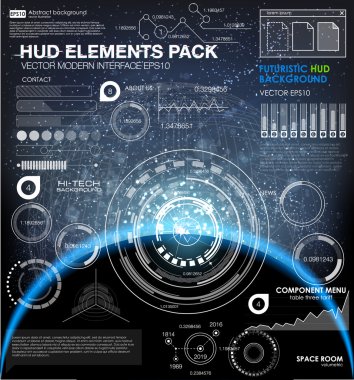 Dış uzaya. Infographic elemanları, fütüristik UI