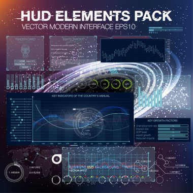 Dış uzaya. Infographic elemanları, fütüristik UI