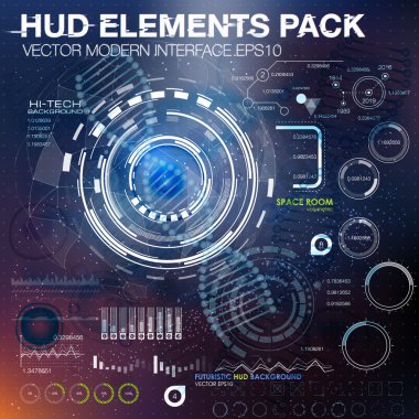 Dış uzaya. Infographic elemanları, fütüristik UI