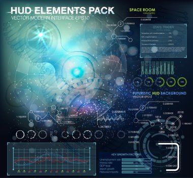 Dış uzaya. Infographic elemanları, fütüristik UI