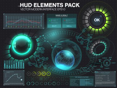 Dış uzaya. Infographic elemanları, fütüristik UI