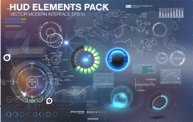 Dış uzaya. Infographic elemanları, fütüristik UI