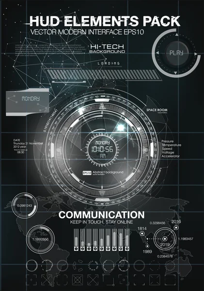 Dış uzaya. Infographic elemanları, fütüristik UI — Stok Vektör