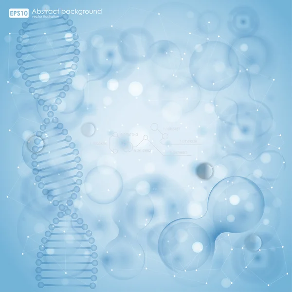 Latar belakang medis dengan DNA dan sel - Stok Vektor