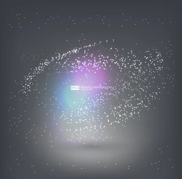 Partículas de vórtices no espaço volumétrico — Vetor de Stock