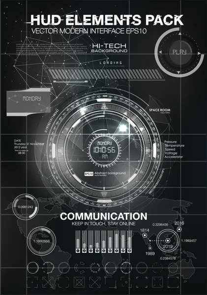 Interface de usuário futurista poligonal —  Vetores de Stock