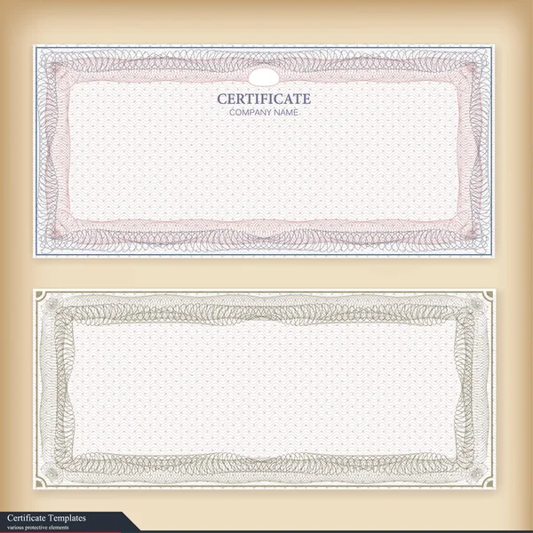 Vintage certificate template with watermark — Stock Vector