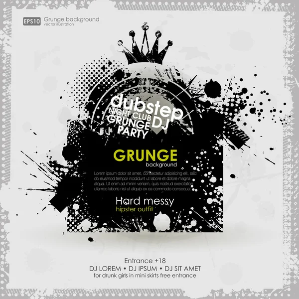 Grunge banner with an inky dribble strip — Stock Vector