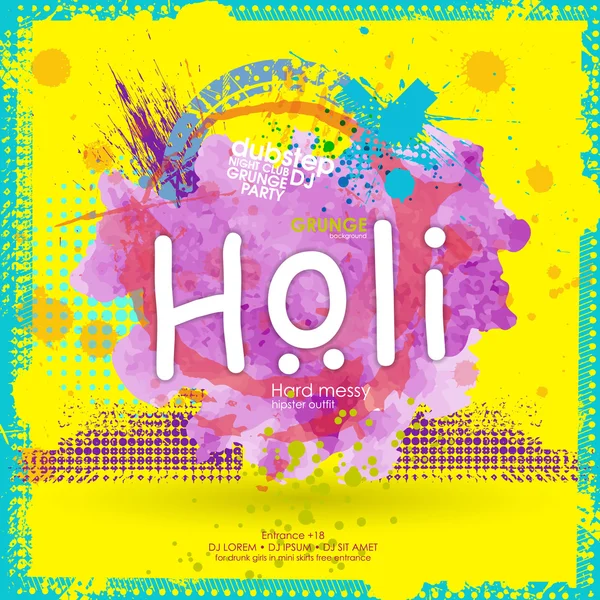 Hint Festivali mutlu Holi — Stok Vektör