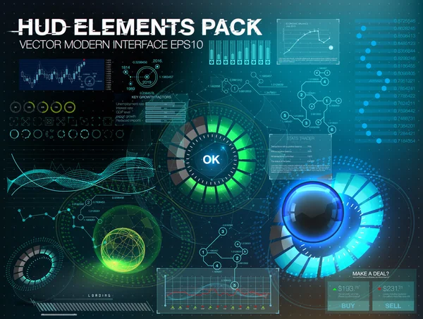 L'espace extérieur. éléments infographiques, interface utilisateur futuriste — Image vectorielle