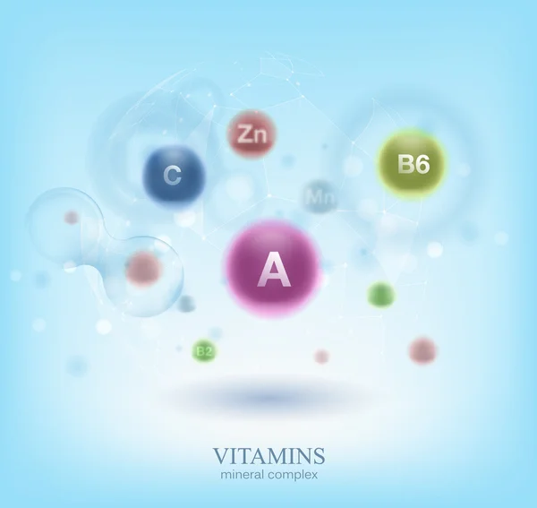 Vitaminas médicas e fundo celular —  Vetores de Stock