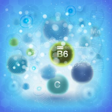 Tıbbi vitaminler ve hücre arka planı