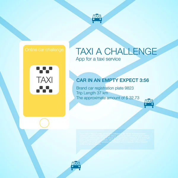 Application pour service de taxi — Image vectorielle